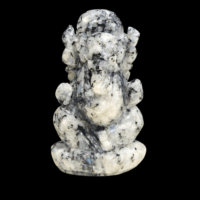 Tourmalated Rainbow Moonstone Ganesha Figurine - 1pc