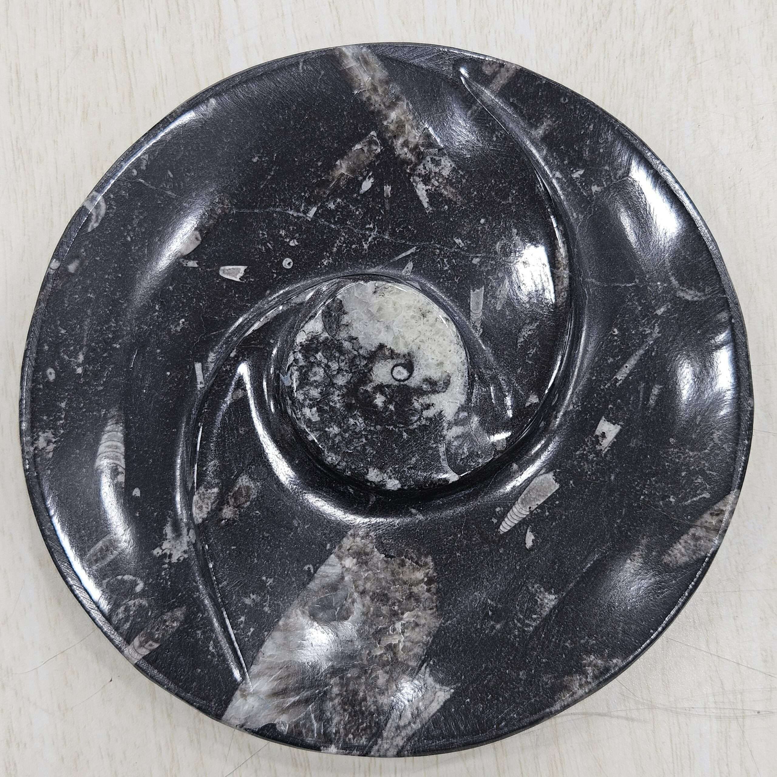kuber stone orthoceras yin yang plate