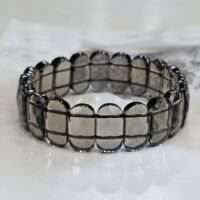 Brazilian Smoky Quartz flat bracelet - oval faceted - 1pc