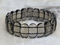Brazilian Smoky Quartz flat bracelet - oval faceted - 1pc