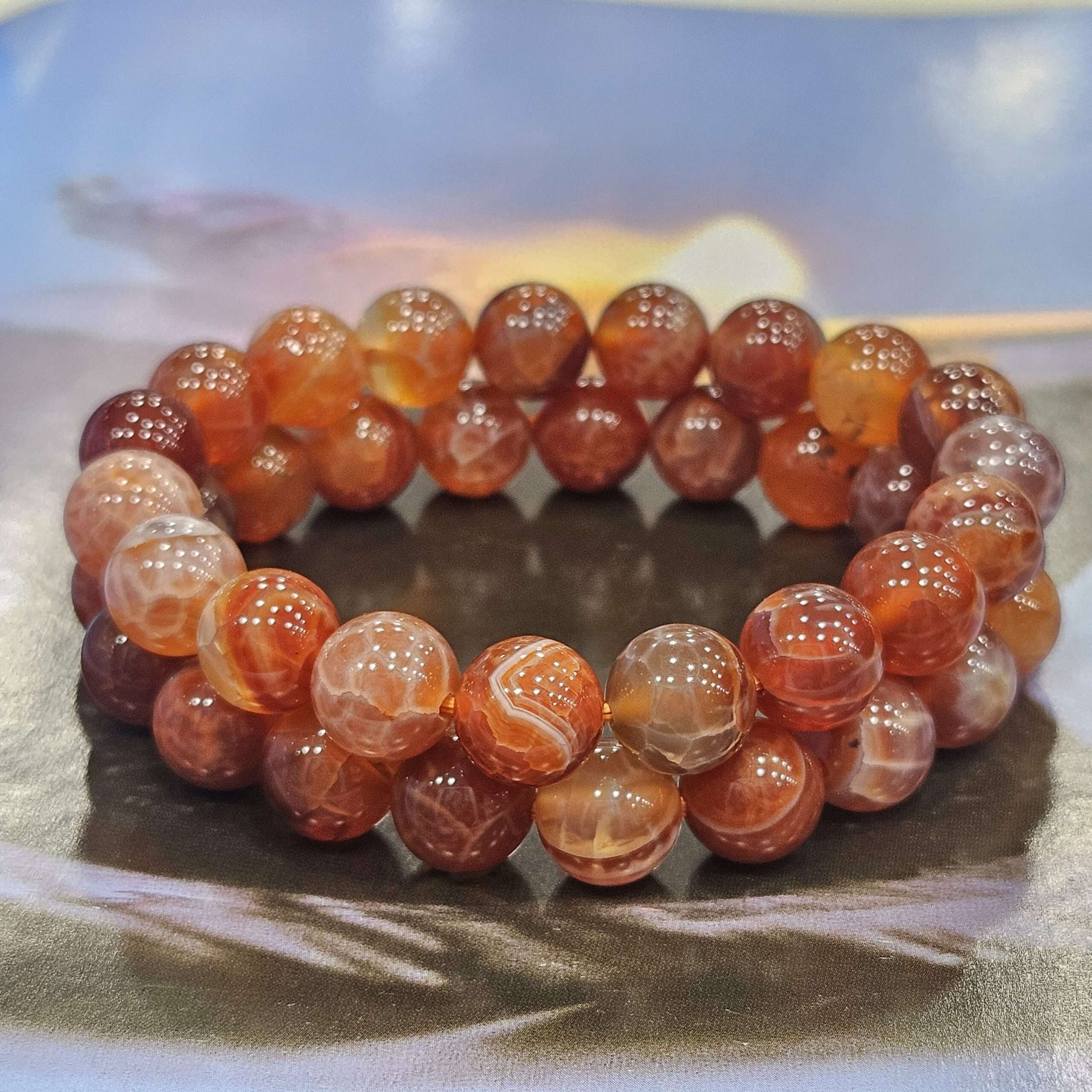 Superior Quality Fire agate bracelet 1pc Moksa