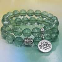 Green fluorite bracelet - 10mm  rounded - 1pc