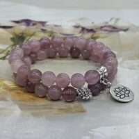 Premium Lavender quartz bracelet - 8.5mm rounded - 1pc