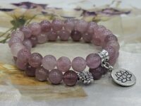 Premium Lavender quartz bracelet - 8.5mm rounded - 1pc