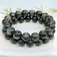 Green kyanite bracelet - rounded -  7.5in - 1pc