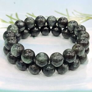 Green kyanite bracelet - rounded - 7.5in - 1pc