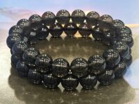 Black Philippines Tektite Bracelets - round 10mm - 1pc