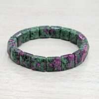 Ruby Zoisite bracelet - flat square pyramid 1pc