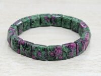 Ruby Zoisite bracelet - flat square pyramid 1pc
