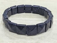 Blue Goldstone bracelet - Flat square pyramid 1pc