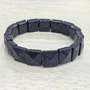blue-goldstone-bracelet-flat-square-pyramid-1pc