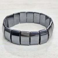 Hematite bracelet 1 pc - flat rectangular 7.5inches