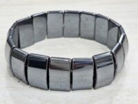 Hematite bracelet 1 pc - flat rectangular 7.5inches