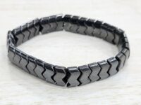 Hematite bracelet 1 pc - flat zig zag 7.5inches