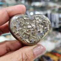 Powerful Protection Pyrite heart semipolished - 1pc