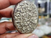 Pyrite for Protection - Oval Palm Semi Polish 1pc