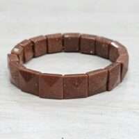 Red Goldstone bracelet - Flat square pyramid 1pc