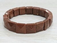 Red Goldstone bracelet - Flat square pyramid 1pc