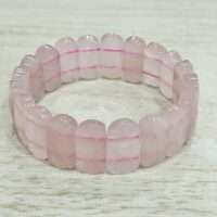 Rose quartz bracelet - flat faceted oval 1pc
