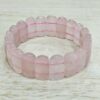 Rose quartz bracelet - flat oval