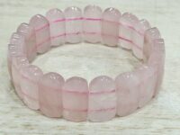 Rose quartz bracelet - flat faceted oval 1pc