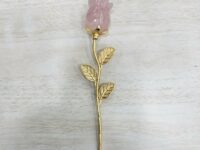 Rose quartz rose stem - 1pc