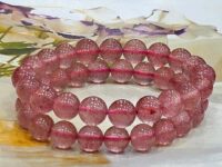 Strawberry quartz bracelet AAAAA rounded 9.6mm - 1pc