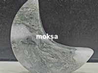 Abundance attracting Moss Agate Crescent Moon - 1pc