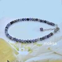 Rare tanzanite 3.5 mm bracelet with hook and chain - 1pc