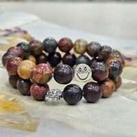 Joy bringing Picasso Jasper bracelet - rounded 10mm 1pc