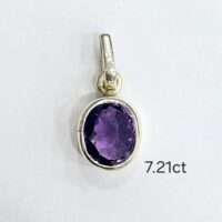 Calming Amethyst Pendant in 925 Silver - 1 pc