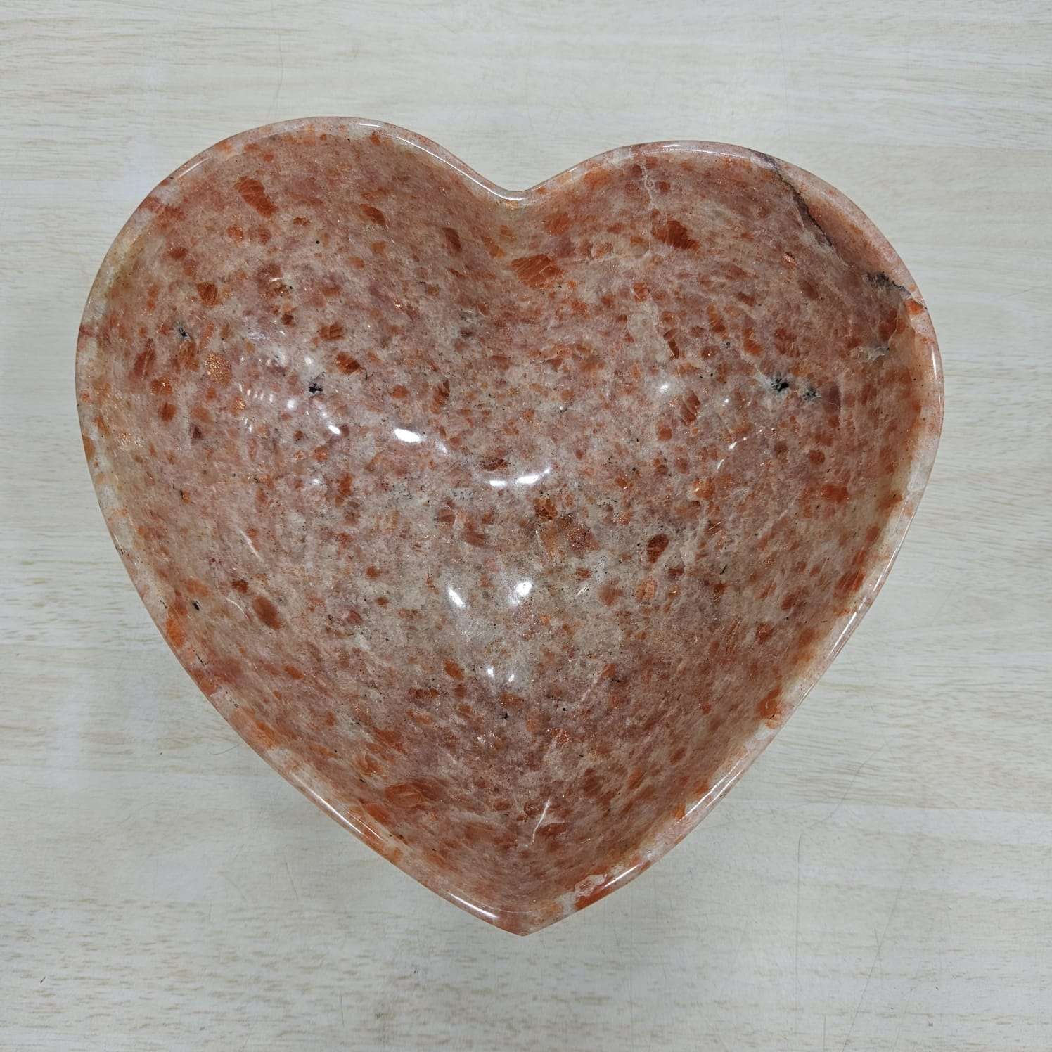 Sunstone heart bowl 1160gms Sunstone heart bowl 1160gms