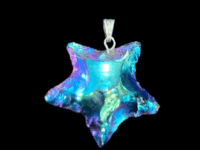Titanium obsidian pendant - 1pc