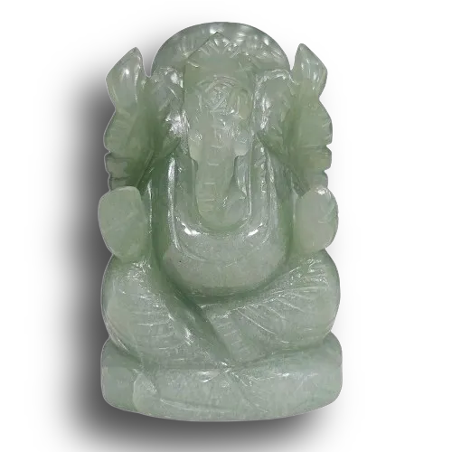 Light green aventurine Ganesha idol figurine Green Aventurine Ganesha