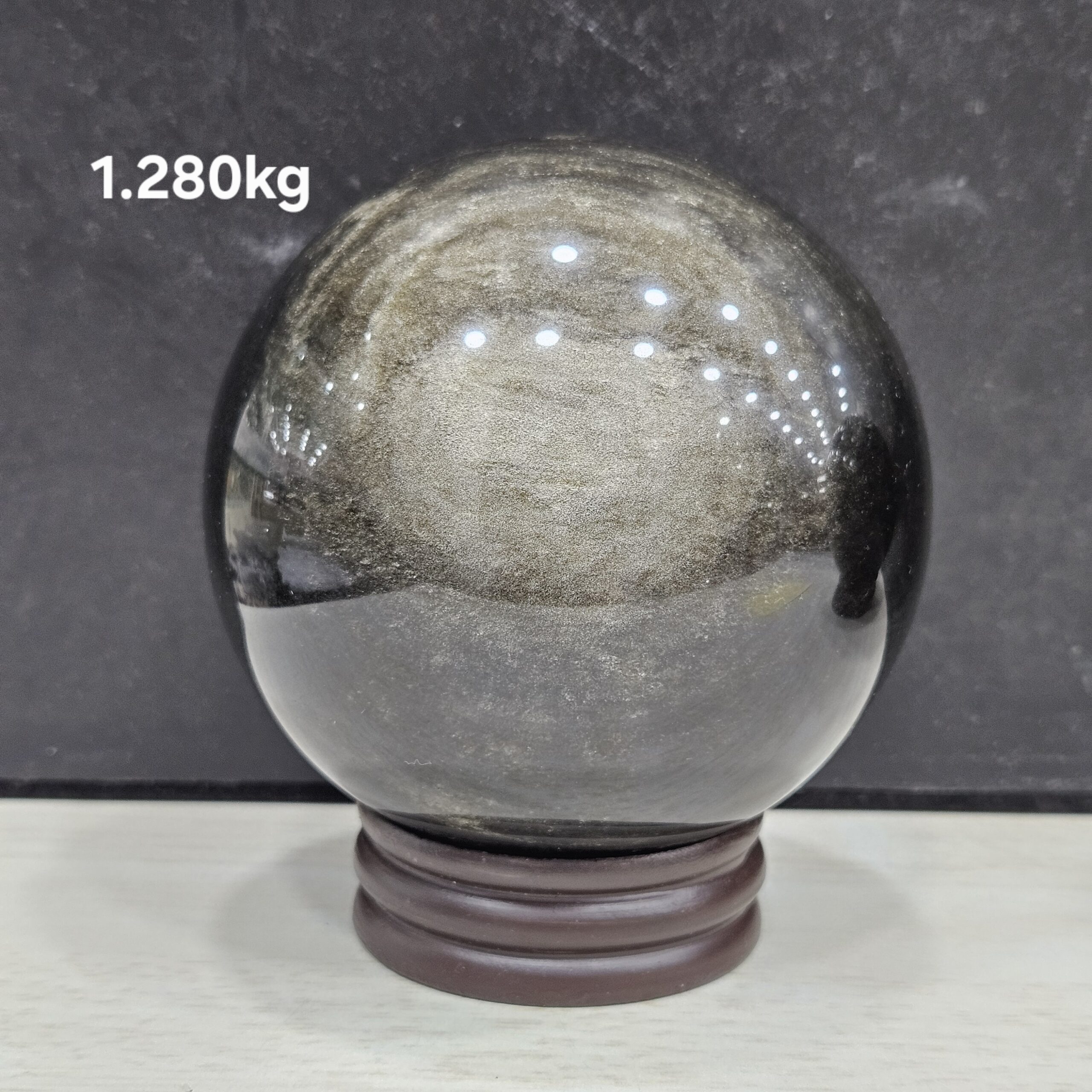 Golden Sheen Obsidian Sphere