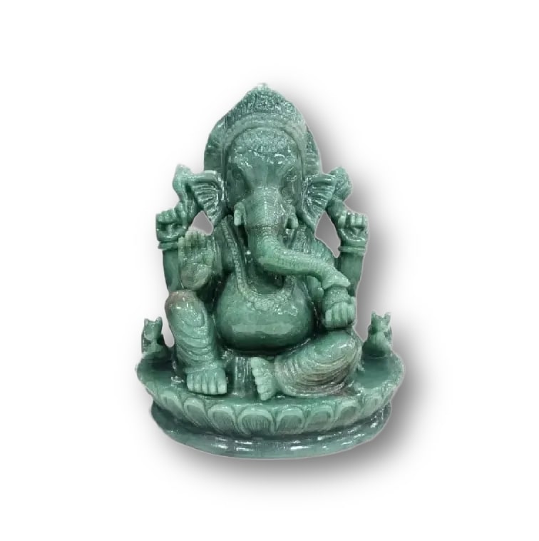 Dark Green Aventurine Lord Ganesha Idol Dark Green Aventurine Ganesha Idol