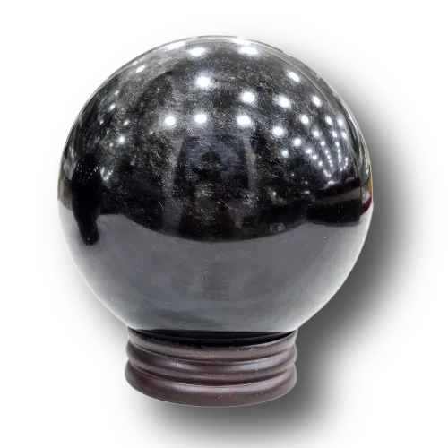 silver Sheen Obsidian Sphere 2 SilverSheen Obsidian Sphere
