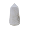 White Scolecite Crystal Tower with needle-like formations – tranquil heart chakra stone symbolizing peace, calmness, and restful sleep energy.