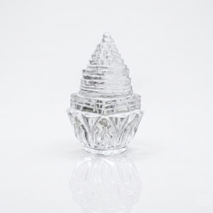 Clear quartz Spahtik Sri Yantra on Lotus Base