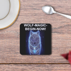 Wolf Magic MDF Coaster | Strength, Intuition & Protection Symbol | 1 Pc