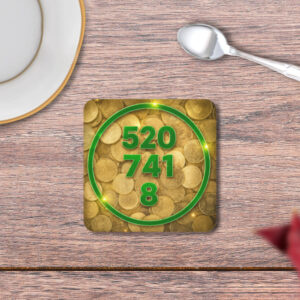 Abundance Frequency Numbers MDF Coaster | Wealth & Prosperity Numerology | 1 Pc