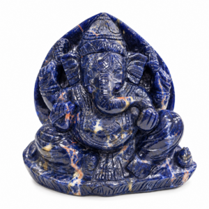 Natural Sodalite Ganesha idol crystal Ganesh statue for wisdom intuition and good fortune
