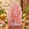 3kg natural Rose Quartz Ganesha idol for love and Heart Chakra