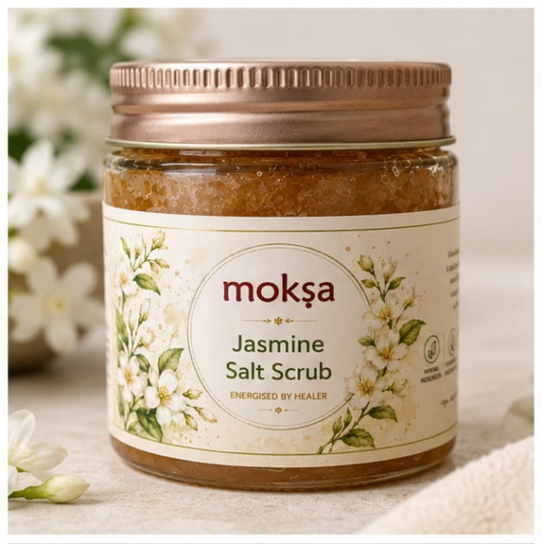 Jasmine Salt Scrub for aura cleansing and energetic renewal