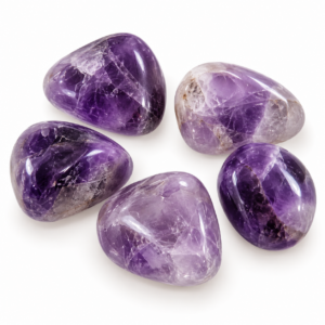 Natural purple Amethyst tumbled stone with a smooth polished finish